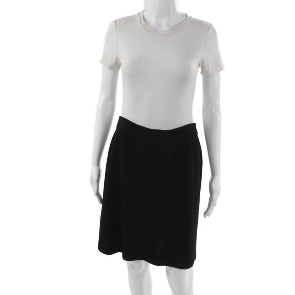 St. John Women A-Line Knit Skirt Black Short Pull On Size 10